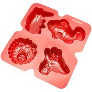 Freshware CB-900RD 4-Cavity Fun Shape Silicone Mold for Homemade Soap, Jello, Pudding, Cake, and More N5