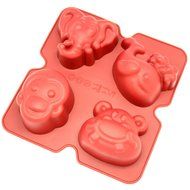 Freshware CB-900RD 4-Cavity Fun Shape Silicone Mold for Homemade Soap, Jello, Pudding, Cake, and More N6