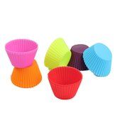 Pack of 10 Round Cupcake Silicone Mold Pan 2.7"x1.7"x1.3" Color At Random