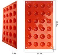 24 Semicircle Chocolate Molds, Single Hole 2.8cm, Silicone Cake Mold Baking Tools Bakeware