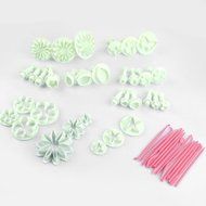 47pcs Cake Fondant Decoration Tools Mold Set Sugarcraft Icing Cutters Plungers N4