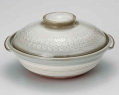 Mishima for 7-9 persons 14.2inch Donabe Japanese Hot pot Grey Ceramic Made in Japan