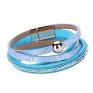 AutumnFall Women Bohemian Bracelet Woven Braided Handmade Wrap Cuff Magnetic Clasp (Gray) N4