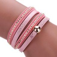 AutumnFall Women Bohemian Bracelet Woven Braided Handmade Wrap Cuff Magnetic Clasp (Gray) N11