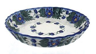 Polish Pottery Forget Me Not Pie Plate
