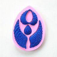 Longzang Angel Wings Decoration Pattern Art Deco Silicone Mold Sugar Craft DIY Gumpaste Cake Decorating Clay Pink