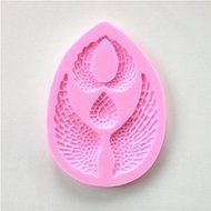 Longzang Angel Wings Decoration Pattern Art Deco Silicone Mold Sugar Craft DIY Gumpaste Cake Decorating Clay Pink N2