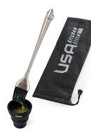 Silicone Basting Brush | Folding Cup | Storage Bag by USA Kitchen Elite | Silicone Bristles - Baste Food On The... N8