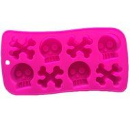 Joyi 2pcs 8-cavity Skull Candy Molds Chocolate Molds, Ice Cube Molds, Silicone Baking Molds, PREMIUM Silicone... N3