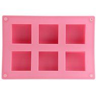 Generic High Quality 6 Cups Square Shape Silicone Material Cake Mold N3