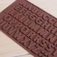 DUFUSTORE Chocolate Cake Candy Baking Silicone Bakeware Mould Letter Pattern Random Color N2
