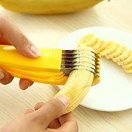 ASDOMO Banana Slicer Kitchen Banana Section Plastic Banana Slicer Chopper Fruit Cutter Cucumber Salad Stainless... N3