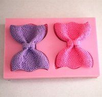 Longzang Bow Art Deco Silicone Mold Sugar Craft DIY Gumpaste Cake Decorating Clay Pink