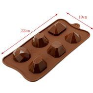 DUFUSTORE Chocolate Cake Candy Baking Silicone Bakeware Mould Diamond-shaped Random Color N5