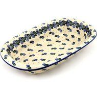 Polmedia Polish Pottery 13-inch Stoneware Oval Baker H6348B Hand Painted from Ceramika Artystyczna in Boleslawiec...