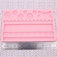Tint DIY Fondant Cake Decorating Buttons Bows Silicone Embossing Mold N2