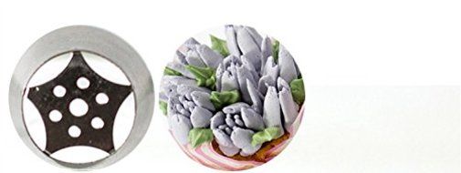 7PCS Stainless Steel Russian Tulip Icing Piping Nozzle + 1 Adaptor Converter Pastry Decorating Tips Cake Cupcake... N5