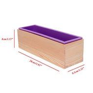 UNIHA Silicone Soap Mold Wooden Box DIY Tools Toast Loaf Baking Cake Molds(L) N2