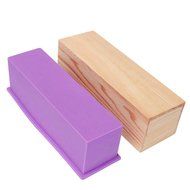 UNIHA Silicone Soap Mold Wooden Box DIY Tools Toast Loaf Baking Cake Molds(L) N5
