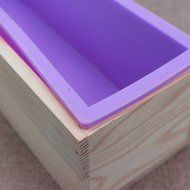 UNIHA Silicone Soap Mold Wooden Box DIY Tools Toast Loaf Baking Cake Molds(L) N9