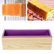 UNIHA Silicone Soap Mold Wooden Box DIY Tools Toast Loaf Baking Cake Molds(L) N11