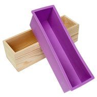 UNIHA Silicone Soap Mold Wooden Box DIY Tools Toast Loaf Baking Cake Molds(L) N13