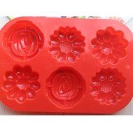 EVTECH(TM) 6 Cavity Flowers Style Silicone Gel Non Stick Cake Bread Mousse Biscuit Ice Pudding Mold Chocolate... N2
