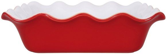 Emile Henry 9 by 9-Inch Ruffled Square Baker, Cerise