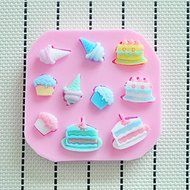 WilsonBaking Love Collection - Cake and Ice Cream Birthday Party Molding Theme Silicone Fondant Lace Molds Serie...