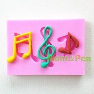 Mom&amp;pea 0644 Musical Notation Shaped Silicone Mould for Fondant Cake Sugar Paste Cake Decoration 3d Cake Toppers...