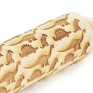 Dinosaur Pattern Embossed Rolling Pin, Engraved Rolling-Pin, Embossing Rolling Pins Laser Engraved, Christmas...