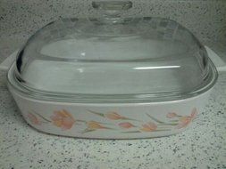 Corning Ware CorningWare Peach Floral 2.5 Liter Casserole &amp; Lid A-10-B N2