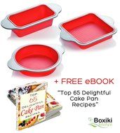Silicone Bakeware Set | 3-Piece Professional Non-Stick Silicone Baking Set by Boxiki Kitchen | Includes Round...