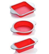 Silicone Bakeware Set | 3-Piece Professional Non-Stick Silicone Baking Set by Boxiki Kitchen | Includes Round... N2