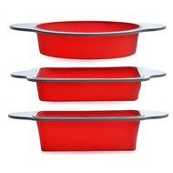Silicone Bakeware Set | 3-Piece Professional Non-Stick Silicone Baking Set by Boxiki Kitchen | Includes Round... N5