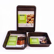 casaWare Brown Granite 3pc Bakeware Set with Brownie Pan