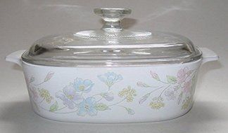 Vtg Corning Ware "Pastel Bouquet" (1.5 Qt) Casserole Baking Dish with Lid (A-1.5-B)