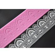 FOUR-C Decorating Supplies Silicone Lace Mat Sugar Mold for Cake Decorating Color Pink