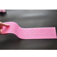 FOUR-C Decorating Supplies Silicone Lace Mat Sugar Mold for Cake Decorating Color Pink N4