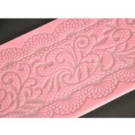 FOUR-C Decorating Supplies Silicone Lace Mat Sugar Mold for Cake Decorating Color Pink N5