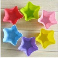 WMSTUDIO 6pcs/Set Mixed Colors Silicone Muffin Cases Cake Cupcake Liner Baking Molds Cake Moulds Gift N6