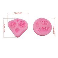 Yueton&reg; Crown and Rose Shape Silicone Cake Molds Decoration Fondant Cookie Baking Mold N3