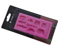 FOUR-C Silicone Molds Fishing Tools Cake Design Moulds Color Pink N2