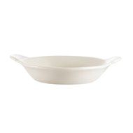 CAC China COA-6-W 4-Ounce Stoneware Oval Welsh Rarebit Baking Dish, 6-3/4 by 3-3/4 by 3/4-Inch, American White... N2