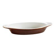 CAC China COA-6-W 4-Ounce Stoneware Oval Welsh Rarebit Baking Dish, 6-3/4 by 3-3/4 by 3/4-Inch, American White... N3