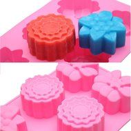 Poproo 6-Cavity Silicone Muffin Cups - Handmade Soap Molds - Biscute Chocolate Ice Cake Baking Pan - Large Flower... N3