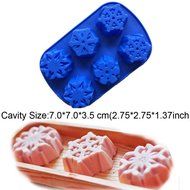 Poproo 6-Cavity Silicone Muffin Cups - Handmade Soap Molds - Biscute Chocolate Ice Cake Baking Pan - Large Flower... N7