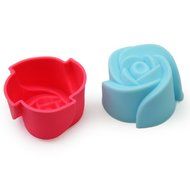 RHX 10 Silicone Rose Chocolate Muffin Cookie Cup Cake Baking Mold Cake Decorating Supplies DIY N3