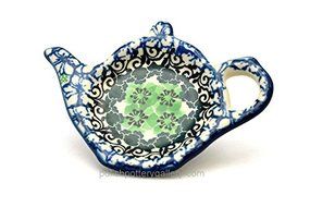 Polish Pottery Tea Bag Holder - Kiwi