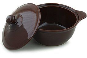 Polish Pottery Baker with Cover with Handles 12-inch Brown N2
